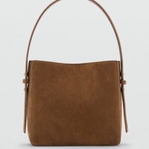 mango suede structured shoulder bag